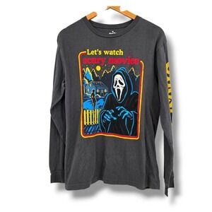 Ghost Face Scream Long Sleeve Graphic Tee Scary‎ Movie T-Shirt Men's M